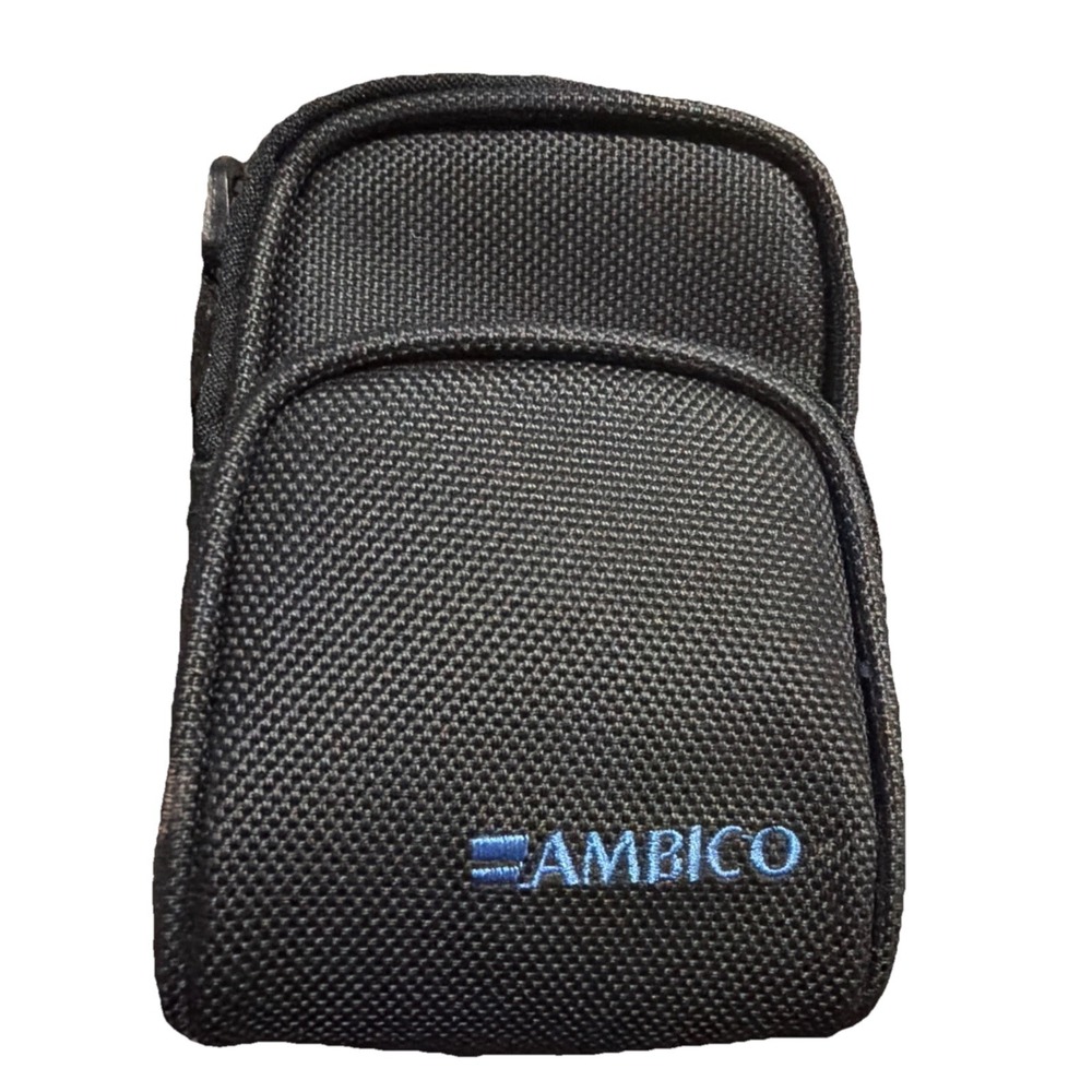 Ambico Small Black 2 Pocket Camera Bag with Zipper & Shoulder Strap travel